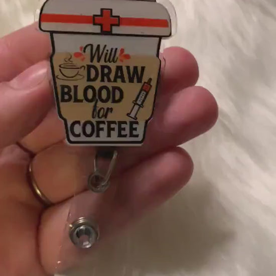 Will Give Medical Advice for Coffee Badge Reel, Nurse Badge Reel