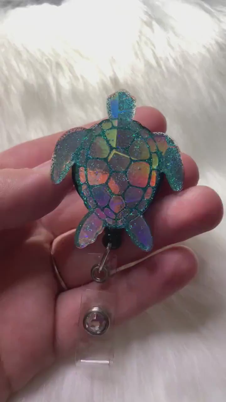 Turtle Retractable Badge Reel-Ready to Ship-Work ID Tags- nurse gifts- mri safe- lanyard- teacher gifts- healthcare gifts