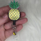 Pineapple Badge Reel-Sparky Glitter-Swinger-Pineapple Lover Badge Holder-Work ID Tag