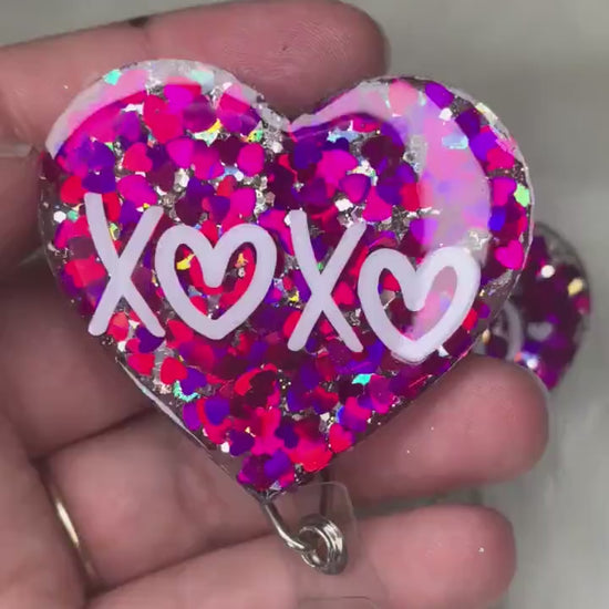 XOXO Heart Badge reel-Badge holder-Valentines Day-Gifts for her-Nurse-CNA-Gifts