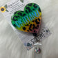 Rainbow-Cheetah Badge Reel-Badge Holder-Nurse-CNA-Office Gifts