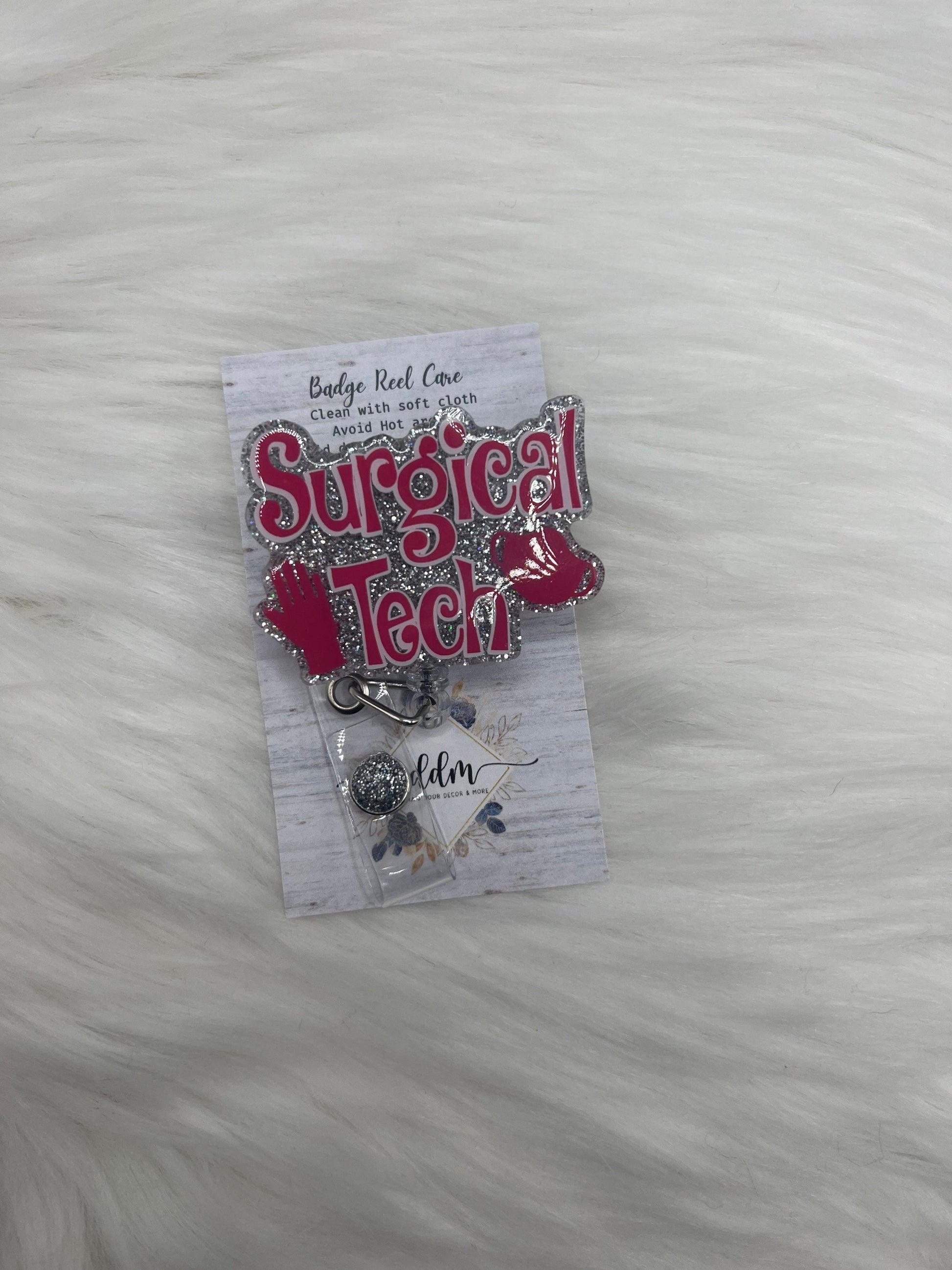 Surgical Tech Badge Reel-Medical-Badge Reel-Badge Holder-Made to Order-Custom-Customizable-ST-Medical Field-personalized gifts