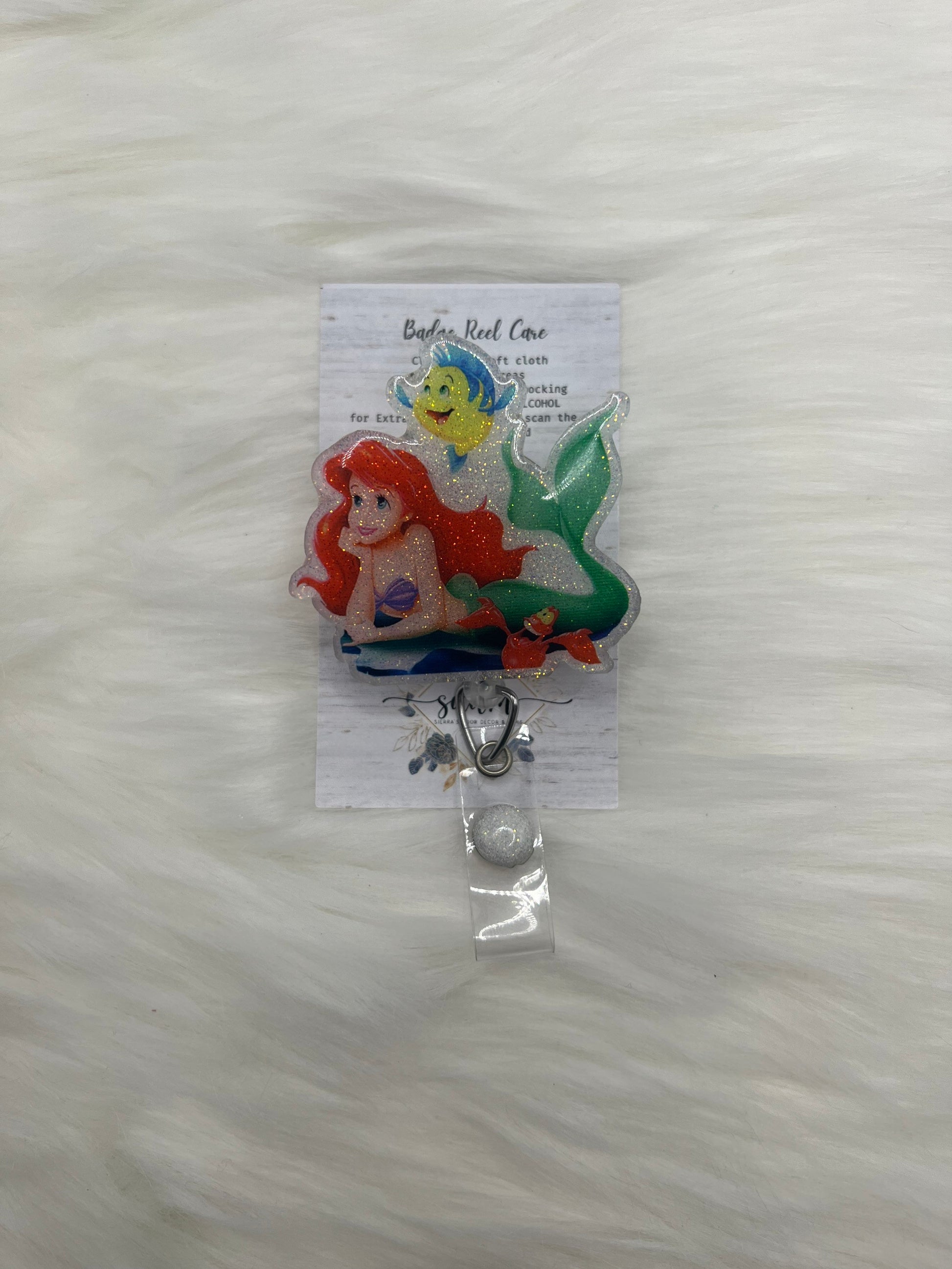 Mermaid badge reel- cute badge reel- badge holder- mri safe- lanyard- nurse gifts- healthcare gifts