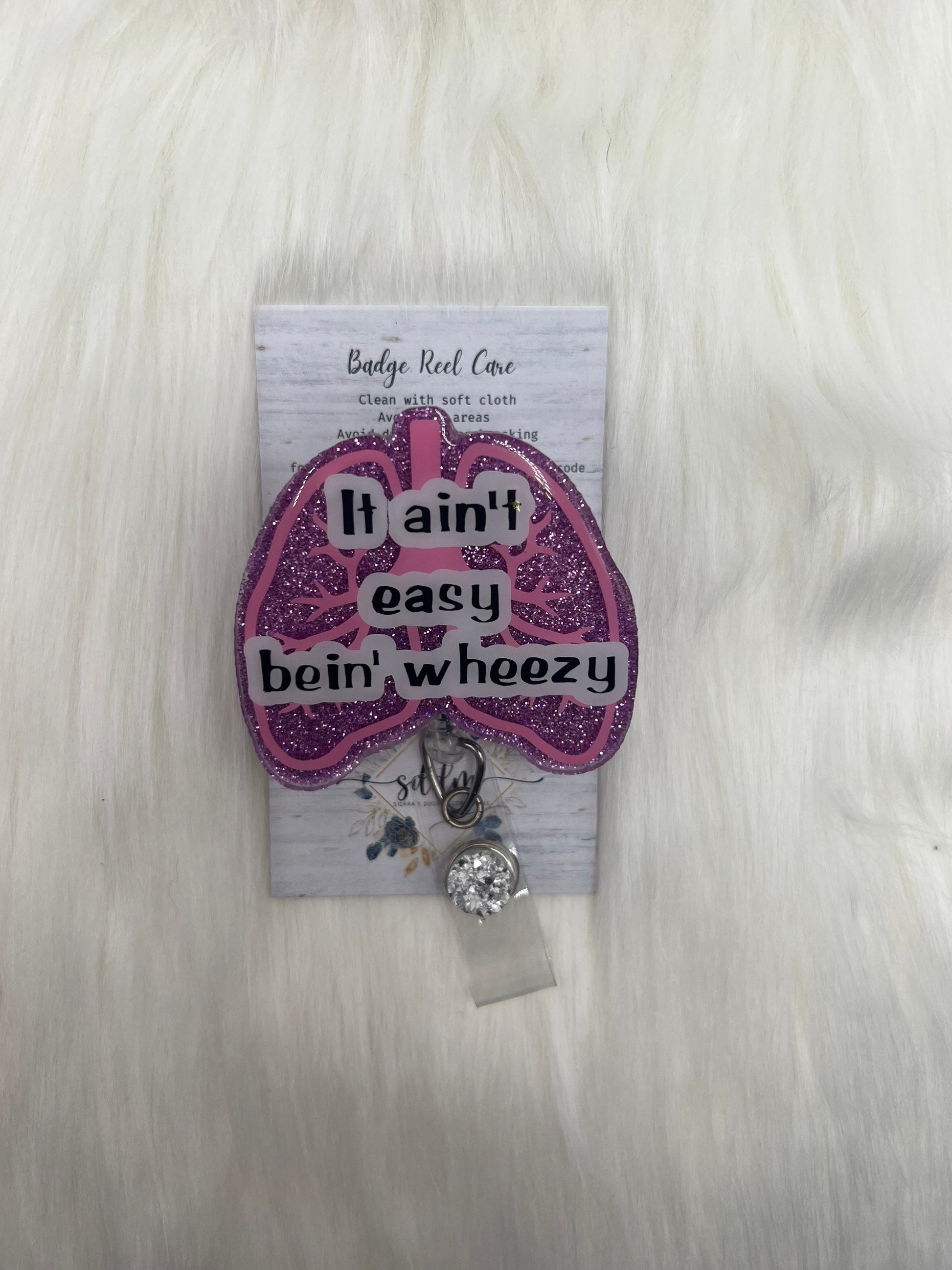It ain’t easy bein wheezy badge reel- funny badge- nurse gifts- cna gifts- personalized gifts- mri safe- lanyard