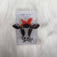 Cow with bandanna badge- cute cow badge reel- mri safe- lanyard- gifts for her- nurse gifts- cna gifts