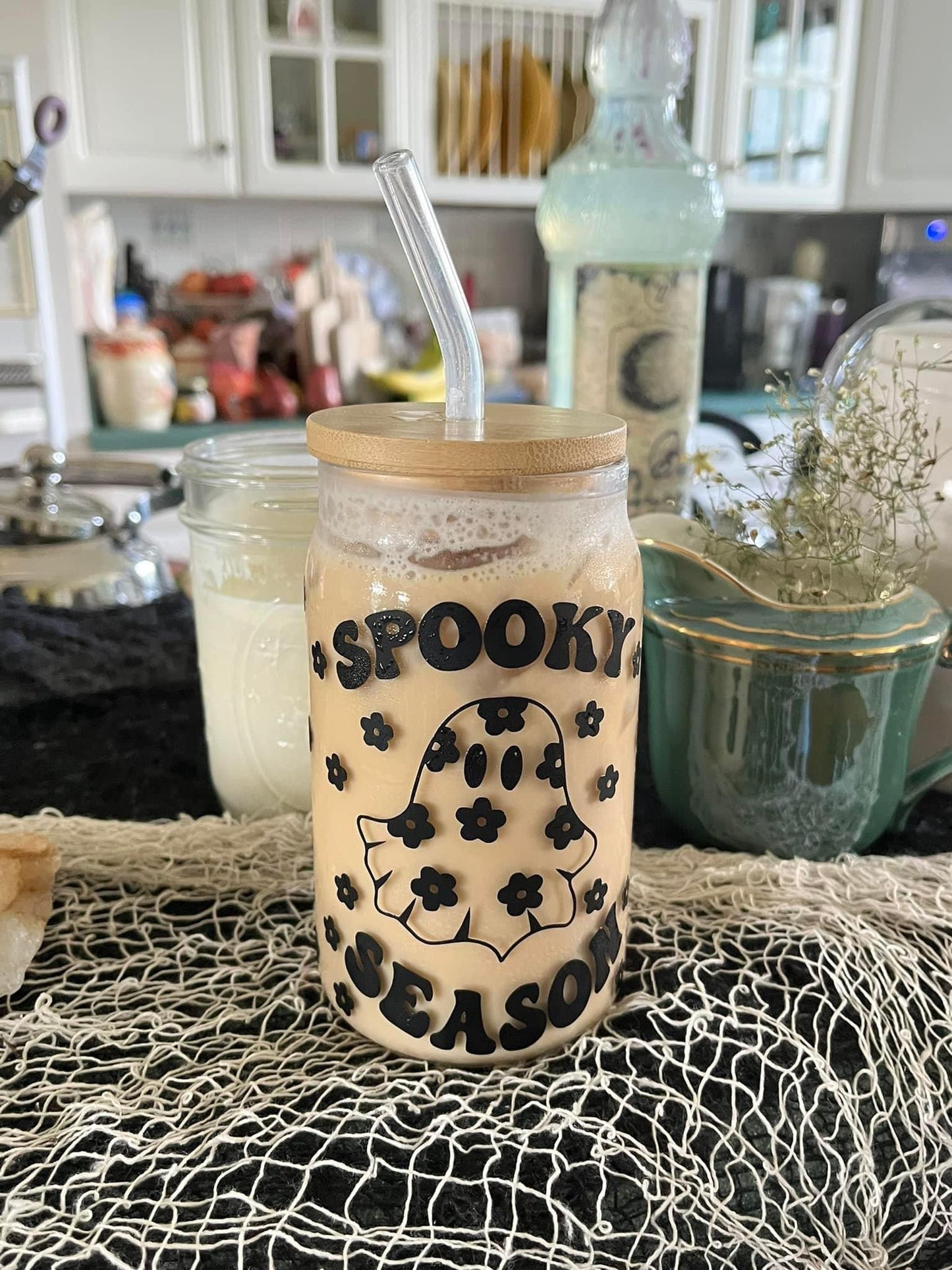 Spooky Season Glass Can Cup