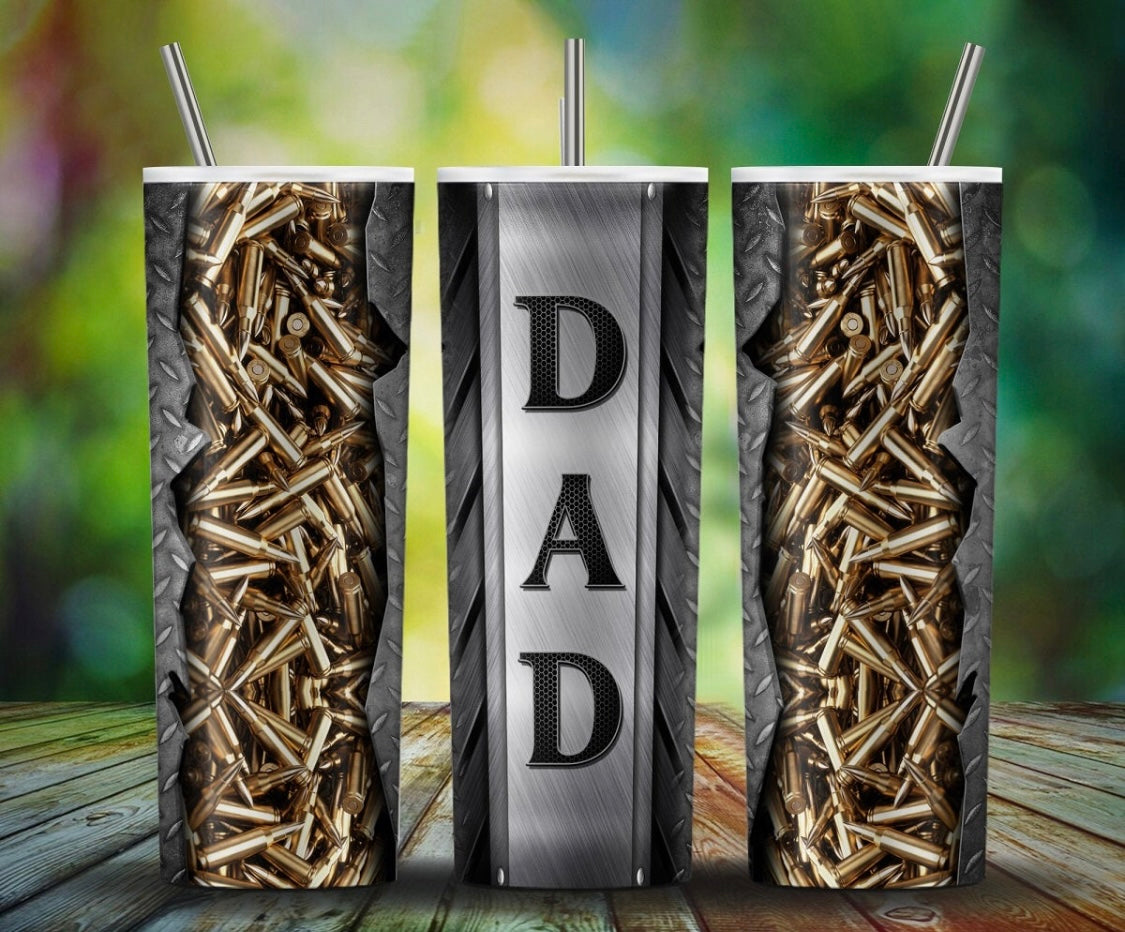 Dad tumbler with bullet shells, gifts for dads who hunt